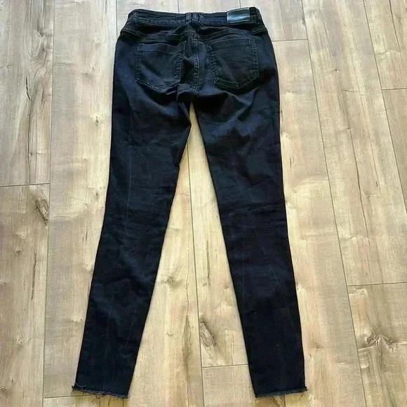Anine Bing Distressed Knee Skinny Jeans in Washed Black Sz 27 - Picture 7 of 9